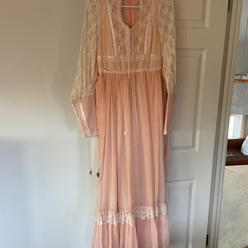 Gunne Sax Peach Prairie Dress